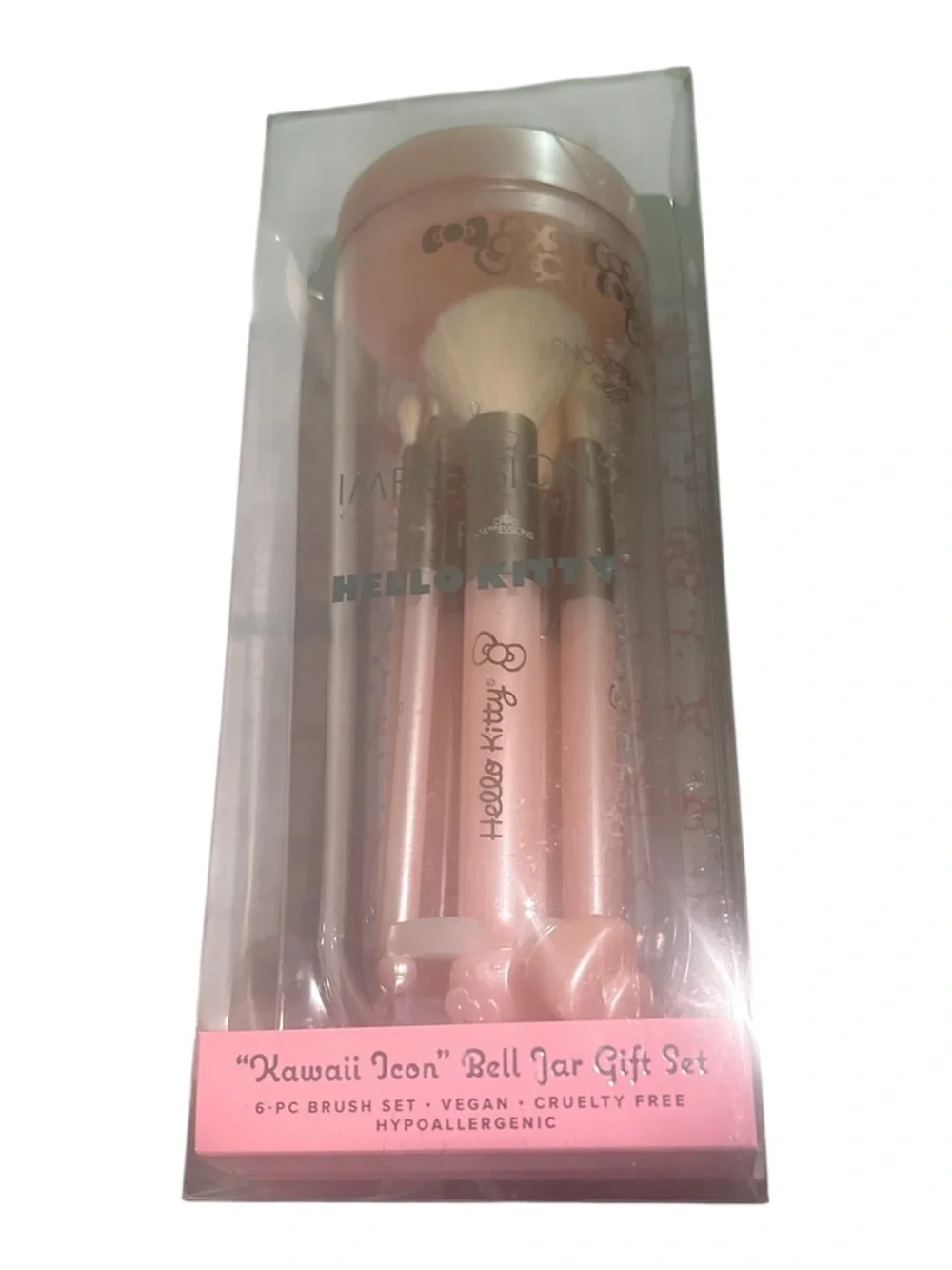 Hello Kitty Metallic Pink Brush Set with Bell Jar
